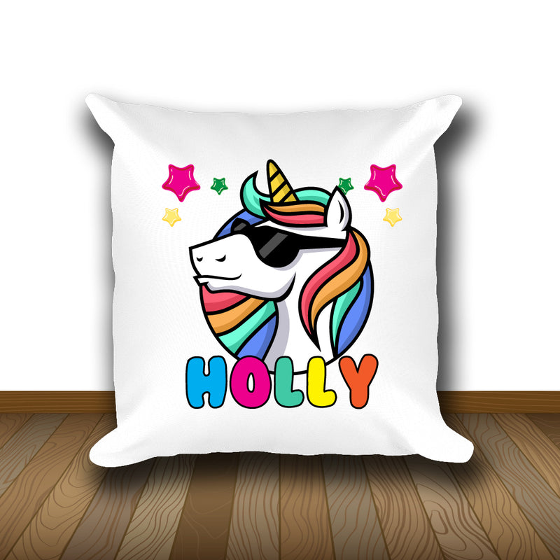 Unicorn 106 Personalised Soft White Cushion including cushion insert