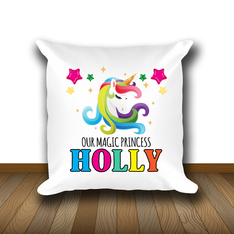 Unicorn 107 Personalised Soft White Cushion including cushion insert