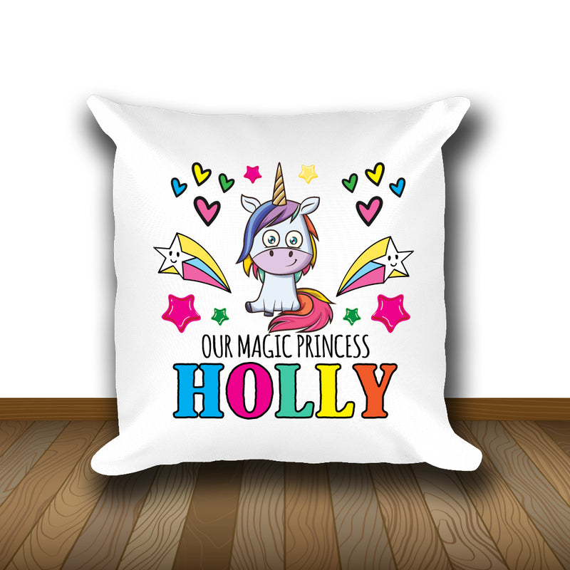 Unicorn 108 Personalised Soft White Cushion including cushion insert