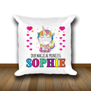 Unicorn 109 Personalised Soft White Cushion including cushion insert