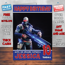 Personalised Soldier 76 Artwork Inspired Style Game Kids Inspired Birthday Card (SA)