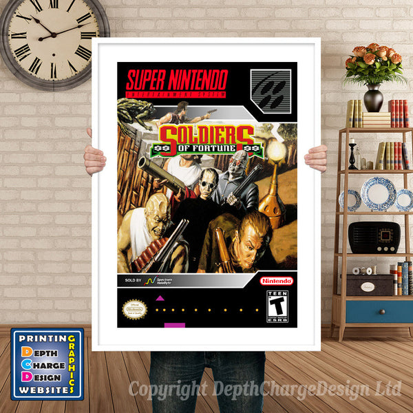 Soldiers of Fortune Super Nintendo Game Inspired Theme Retro Gaming Poster