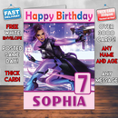 Personalised Sombra Artwork Overwatch Inspired Style Game Kids Inspired Birthday Card (SA)