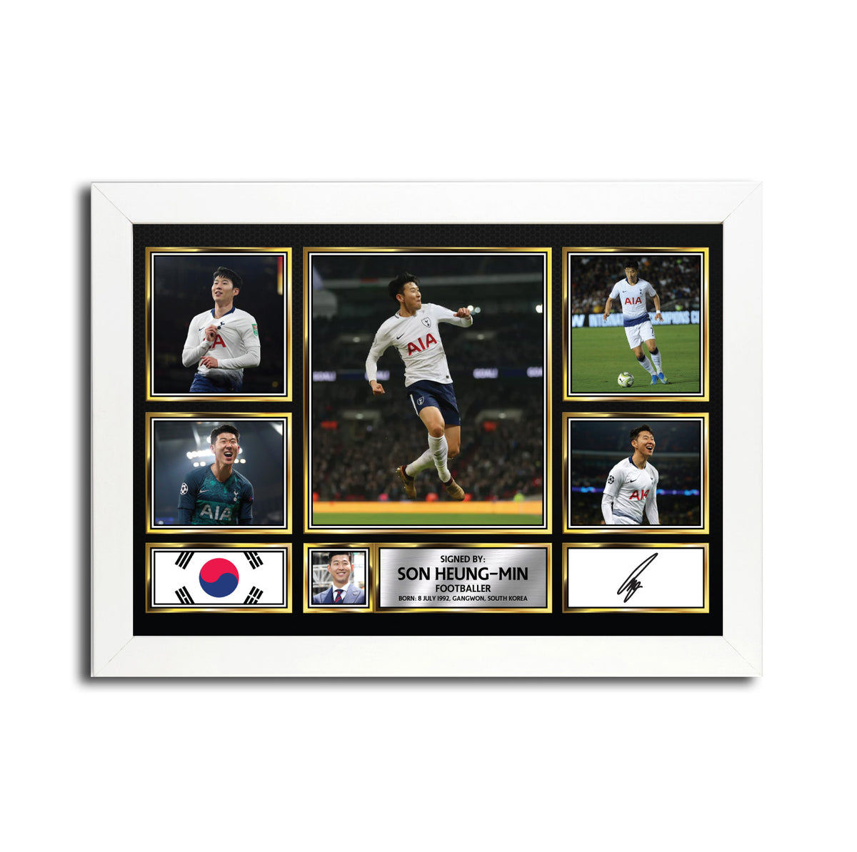 Son Heung-min MC1602 – Black Frame Printed Signature Football Poster – Son Heung-min MC1602