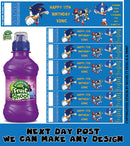Sonic Label Inspired Theme Personalised Party Fruit Shoot Label Sticker