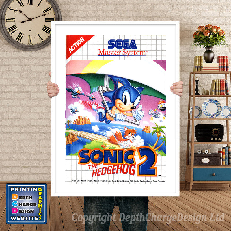 Sonic The Hedgehog 2 AU Inspired Retro Gaming Poster A4 A3 A2 Or A1