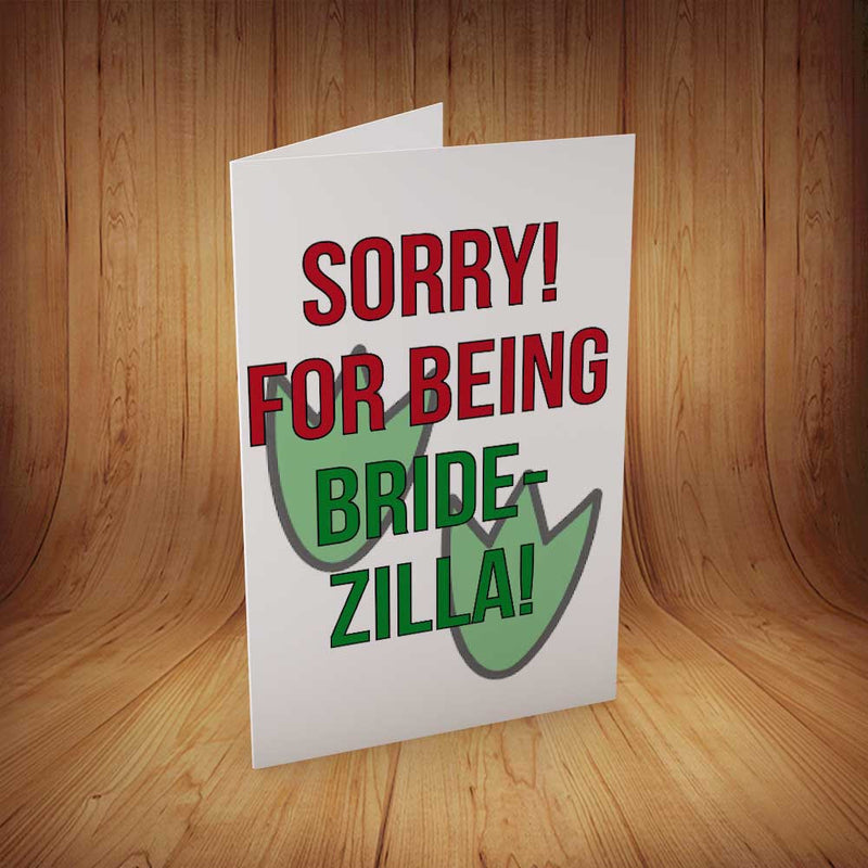 Sorry For Being Bridezilla INSPIRED Adult Personalised Birthday Card Birthday Card