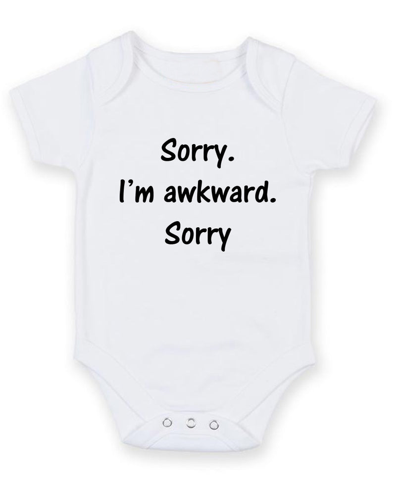Sorry I Am Awkward Personalised Baby Boy Girl Unisex Short Sleeve Bodysuit