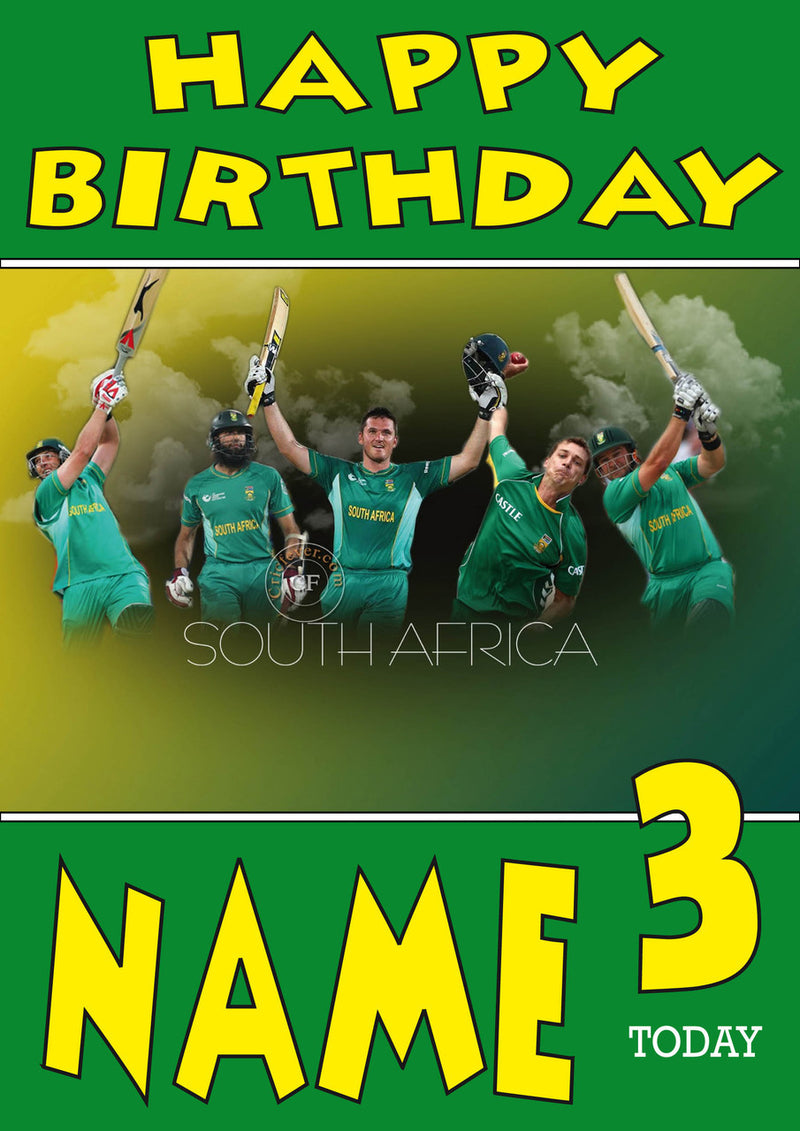 South Africa 2 THEME INSPIRED Style PERSONALISED Kids Adult FUNNY Birthday Card