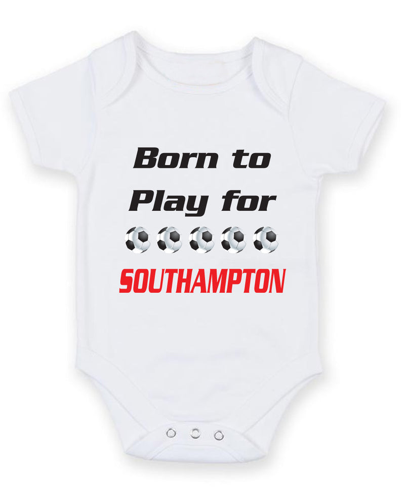 Southampton Born to Play Football Fan Baby Grow Bodysuit