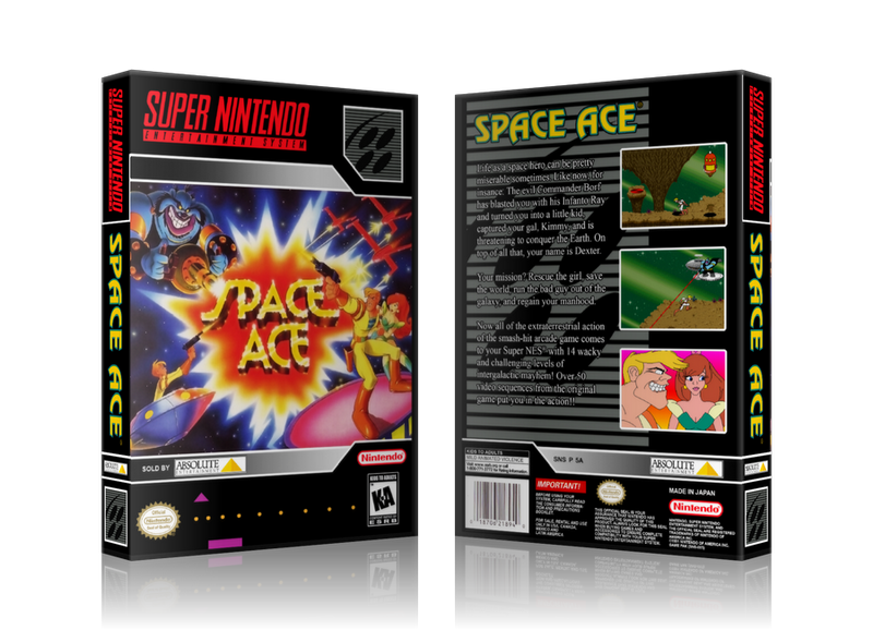 Space Ace Replacement Nintendo SNES Game Case Or Cover