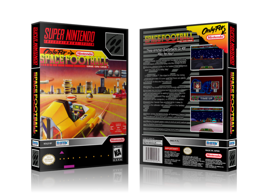 Space Football Replacement Nintendo SNES Game Case Or Cover – SNES Replacement Game case product image 1