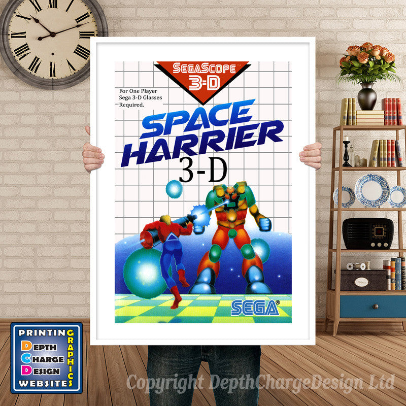 Space Harrier 3d Inspired Retro Gaming Poster A4 A3 A2 Or A1