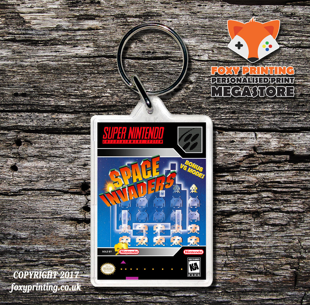 Space Invaders Game Inspired Retro Gaming Keyring