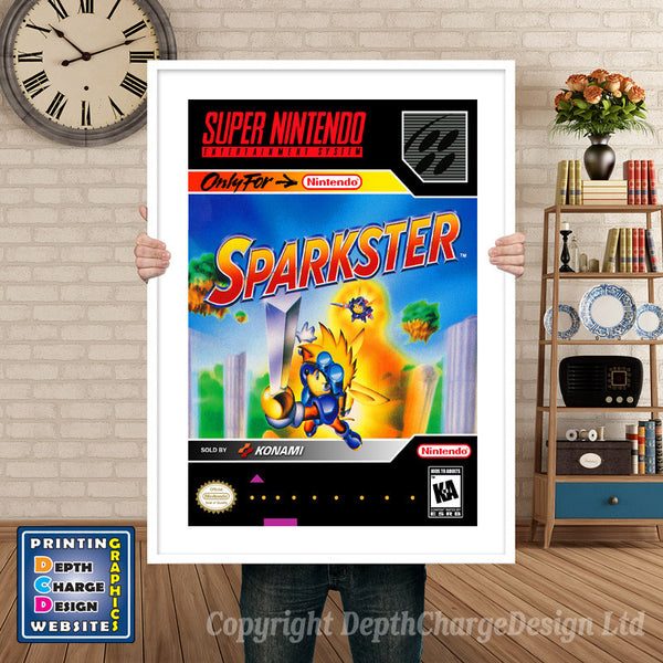 Sparkster Super Nintendo Game Inspired Theme Retro Gaming Poster