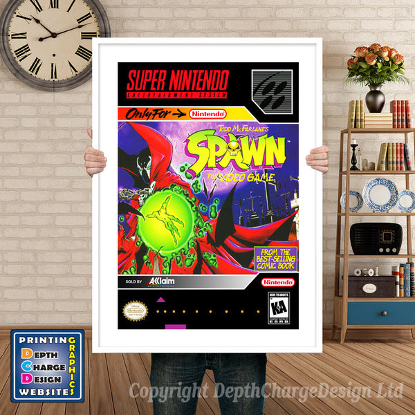 Spawn Super Nintendo Game Inspired Theme Retro Gaming Poster