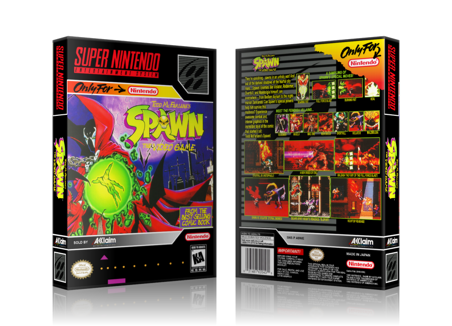 Spawn Replacement Nintendo SNES Game Case Or Cover – SNES Replacement Game case product image 1