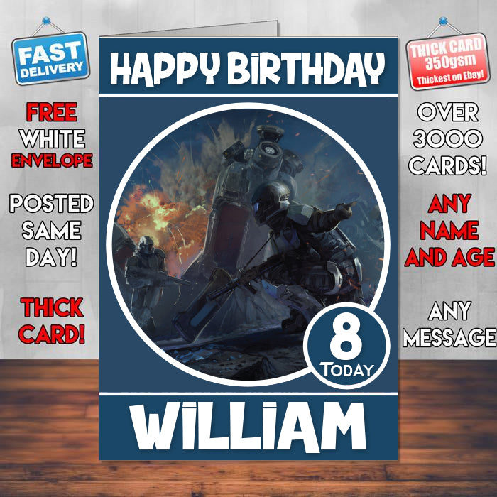 Spearbreaker Engagement Halo Wars 2 Inspired Style Game Kids Inspired Birthday Card (SA)