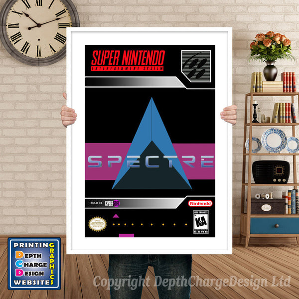 Spectre Super Nintendo Game Inspired Theme Retro Gaming Poster