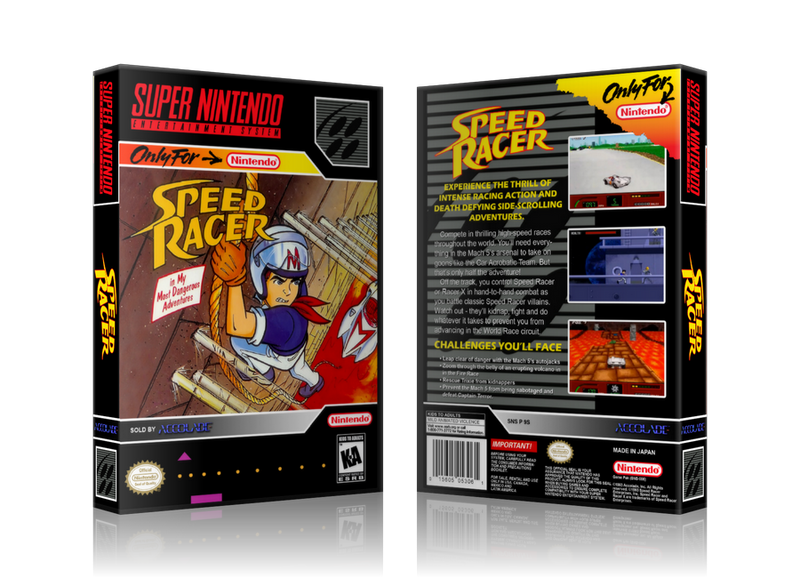 Speed Racer Replacement Nintendo SNES Game Case Or Cover