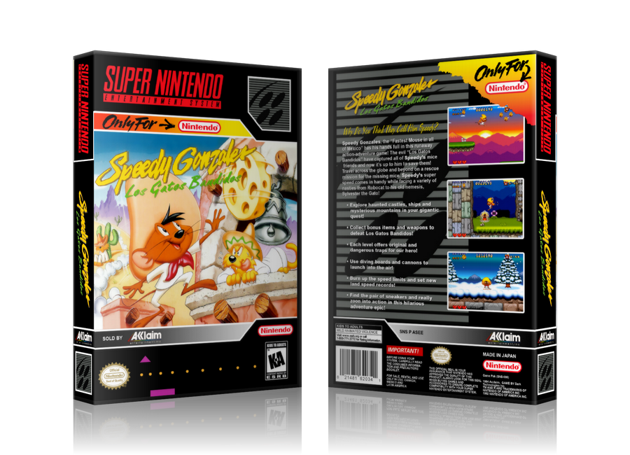 Speedy Gonzales Replacement Nintendo SNES Game Case Or Cover – SNES Replacement Game case product image 1