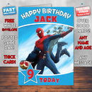 Spiderman Homecoming Final Theme Style Personalised Kids Inspired Movie Birthday Card (SA)