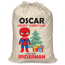 PERSONALISED Cartoon Inspired Super Hero Spider Boy OSCAR - XL Children's Christmas Santa Sack CUSTOMISE Present