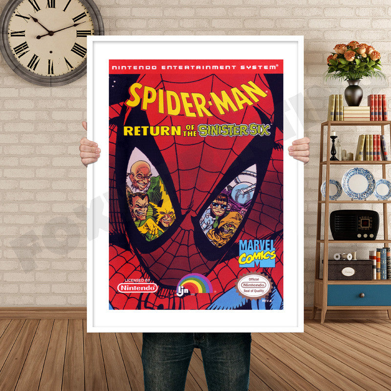 Spiderman Sinister Six Retro GAME INSPIRED THEME Nintendo NES Gaming A4 A3 A2 Or A1 Poster Art 531