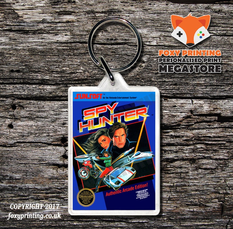 Spot Retro NES Game Cover Art Gaming Keyring