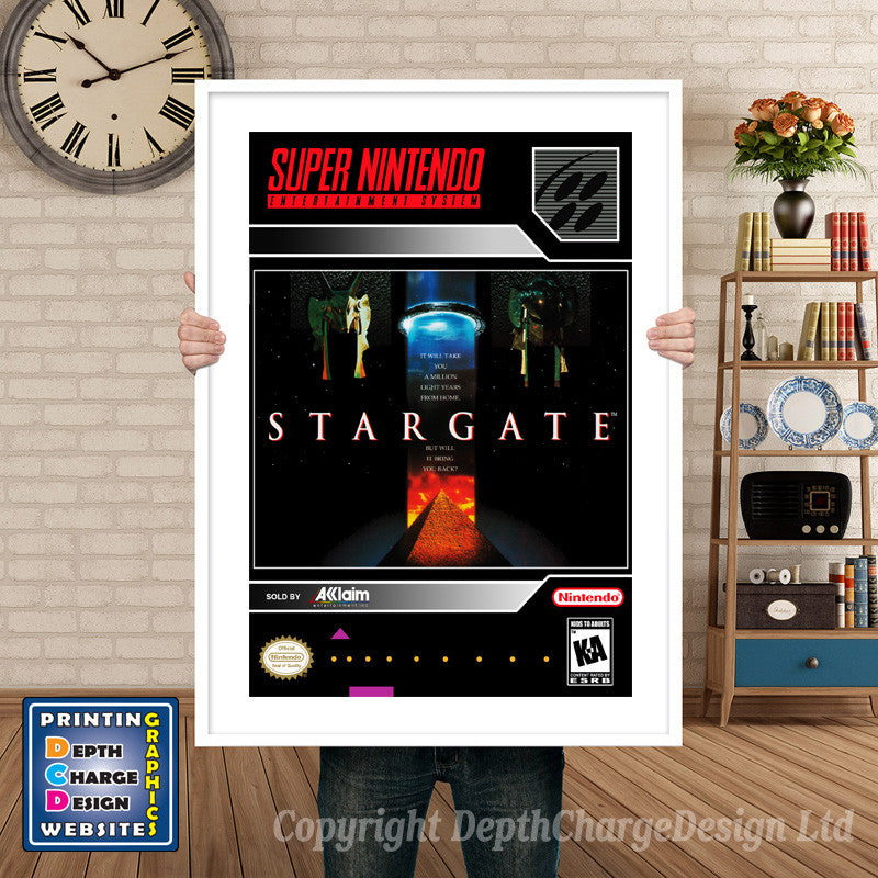 Stargate Super Nintendo GAME INSPIRED THEME Retro Gaming Poster A4 A3 A2 Or A1