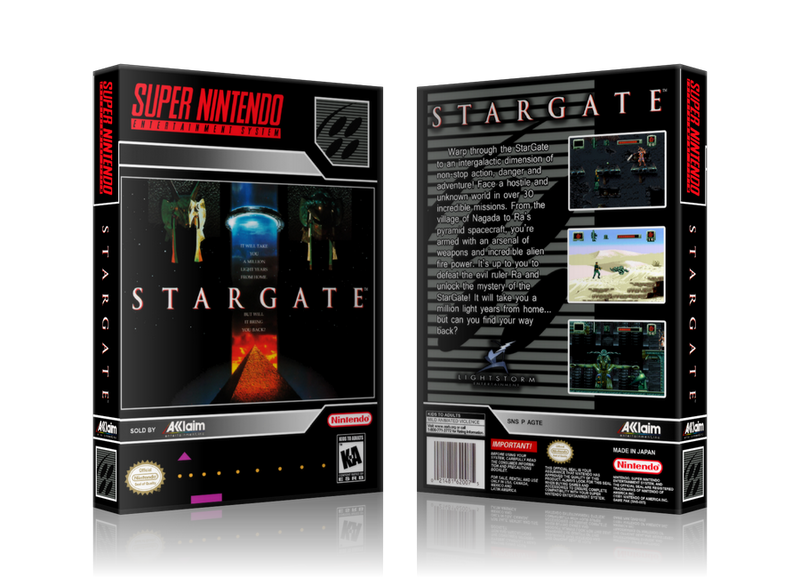 Stargate Replacement Nintendo SNES Game Case Or Cover