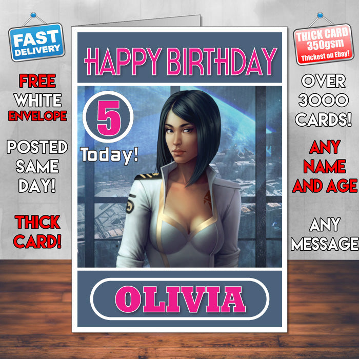 Personalised Star Conflict Inspired Style Game Kids Inspired Birthday Card (SA)