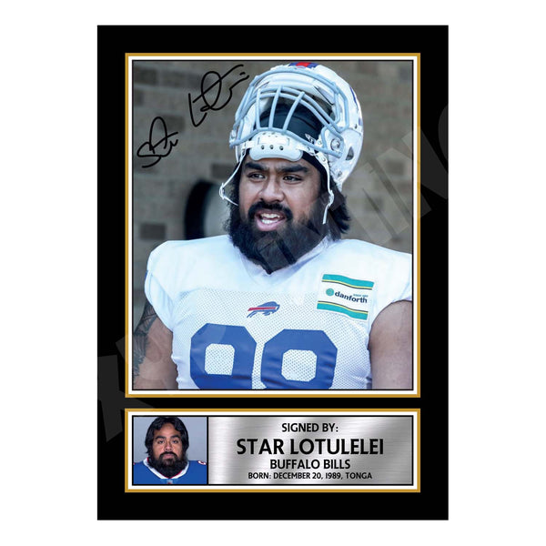 Star Lotulelei 1 American Football Printed Signature Print