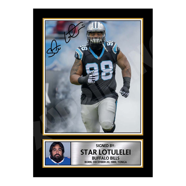 Star Lotulelei 2 American Football Printed Signature Print