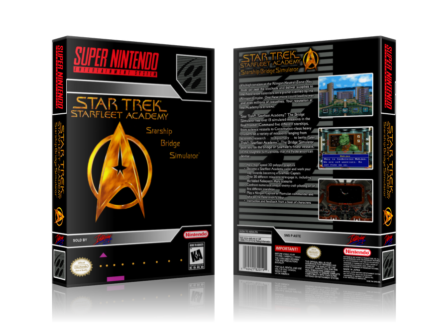 Star Trek Starfleet Academy Replacement Nintendo SNES Game Case Or Cover – SNES Replacement Game case product image 1