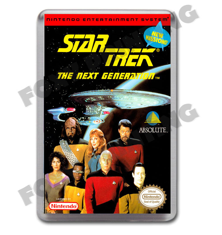 Star Trek The Next Generation Retro Nintendo NES Game Inspired Fridge Magnet 541