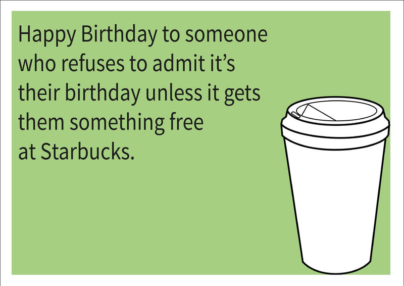 Starbucks INSPIRED Adult Personalised Birthday Card Birthday Card