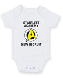 Starfleet Academy new Recruit Printed Baby Grow Bodysuit Boy Girl Unisex Gift