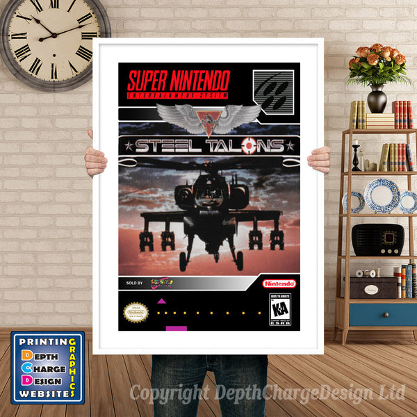Steel Talons Super Nintendo Game Inspired Theme Retro Gaming Poster