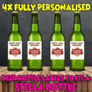 PERSONALISED Stella Bottle Label - custom name bottle lables