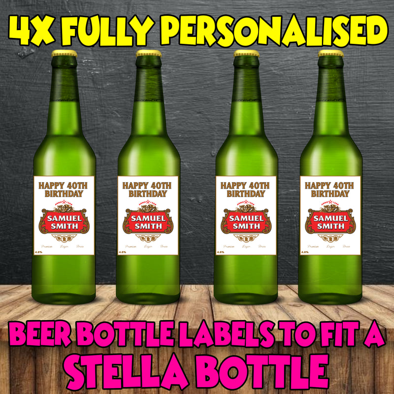 PERSONALISED Stella Bottle Label - custom name bottle lables