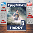 Stephen Curry Basketball Theme Inspired Kids Inspired Adult Personalised Sports Birthday Card (SA)