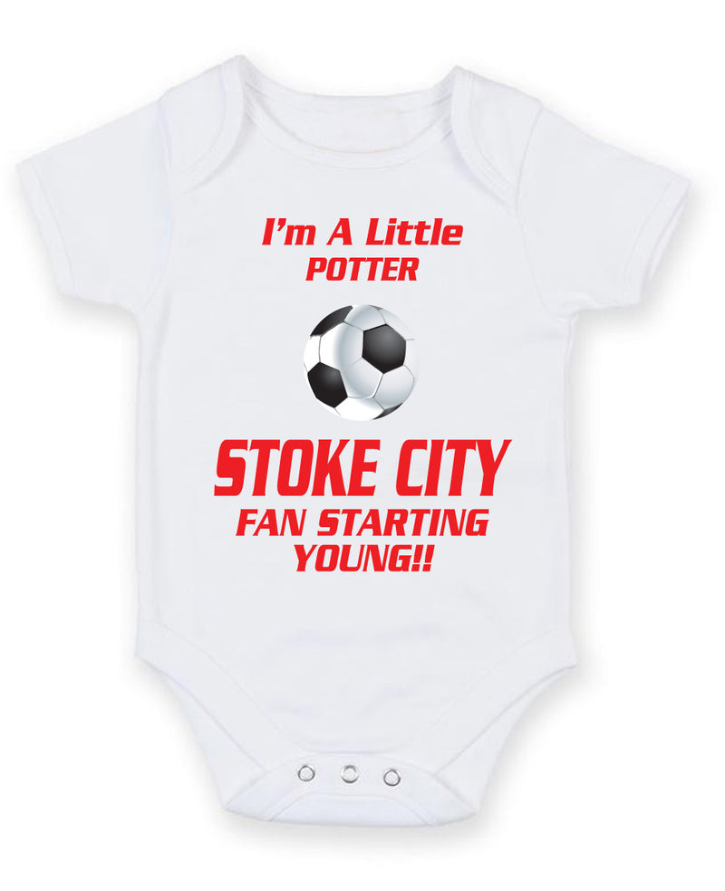 Stoke City Fan Starting Football Fan Baby Grow Bodysuit