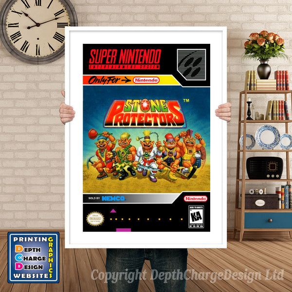 Stone Protectors Super Nintendo Game Inspired Theme Retro Gaming Poster