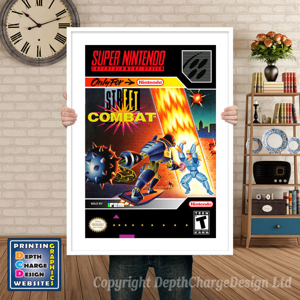 Street Combat Super Nintendo Game Inspired Theme Retro Gaming Poster