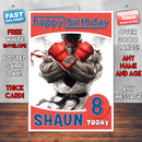 Personalised Street Fighter 2015 Inspired Style Game Kids Inspired Birthday Card (SA)