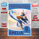 Personalised Street Fighter Chun Li 1 Inspired Style Game Kids Inspired Birthday Card (SA)