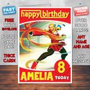 Personalised Street Fighter Karin Inspired Style Game Kids Inspired Birthday Card (SA)