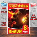 Personalised Street Fighter Zangief Rufus Inspired Style Game Kids Inspired Birthday Card (SA)