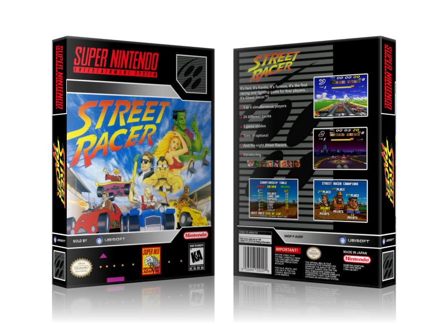 Street Racer Replacement Nintendo SNES Game Case Or Cover – SNES Replacement Game case product image 1